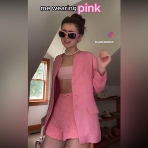 Christian Dior coordinates pink blazer
